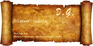 Diener Gyula névjegykártya